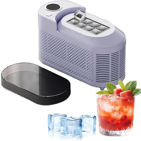 Mini Macchina del Ghiaccio da Banco per La Casa, Fabbricatore di Ghiaccio con Doppia modalità di Ghiaccio, Pronto in 10 Minuti, A Basso Rumore E Risparmio Energetico, Piccolo Fabbricatore di Purple