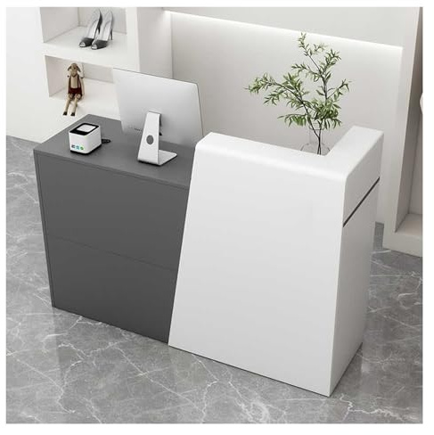 ZXCASDF Banco Reception con cassetti，bancone Reception Centro estetico，Bancone Reception Moderno，Bancone Cassa per Negozio，Tavolo da Reception per Cassa(Left-2,100cm/39.4in)