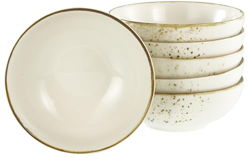 Creatable, Serie Nature Collection, Bowl-Set aus Steinzeug, spülmaschinen- und mikrowellengeeignet, Qualitätsproduktion (Creme, Mehrzweckschale 6 teilig)