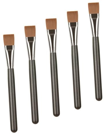 Healifty Brocha para Mascarilla Facial 5 Piezas Aplicador Plano Mango Negro Herramienta y Flexible para Mascarillas de Barro y Tratamientos Faciales Casa