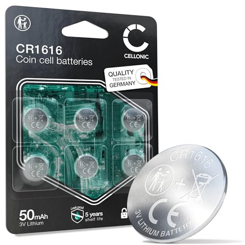 CELLONIC CR1616 Piles de Bouton Lithium Compatible avec clés de Voiture, Montres, Petits capteurs, appareils Portables - Pack de x6