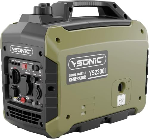YSONIC YS2300i 2000W Inverter Stromerzeuger, Benzin-Notstromaggregat, leiser Stromgenerator mit 2× USB & 230V Steckdose, 58 dB, tragbar