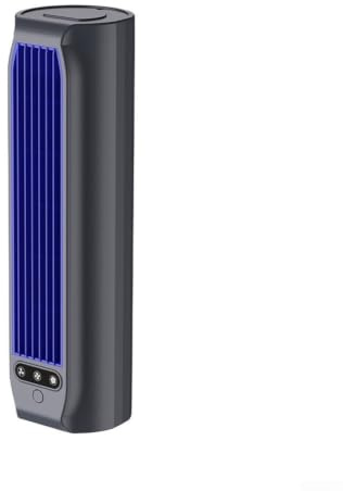 RiseNova Ventilatore a torre senza pale, ricaricabile tramite USB, 3000 mAh, silenzioso, da parete o da tavolo, con supporto per telefono, per camera da letto e soggiorno (grigio)