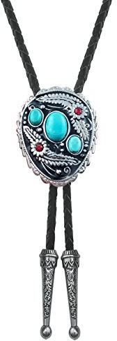 QUKE Herren weinlese-türkis-stein-bolo tie native american western-retro krawatte für