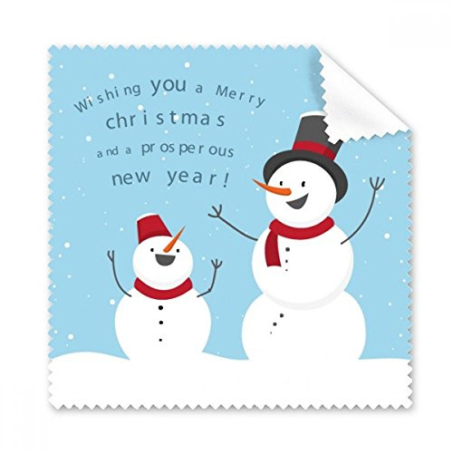 Merry Christmas Schneemann blau Sky Muster, Gläser Tuch Reinigungstuch Geschenk Handy-Display von 5 x