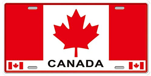 Placa de matrícula de coche, de la marca Eureya; para hogar, cafetería, bar, pub, restaurante, exhibición; decoración de pared vintage (15 x 30 cm), metal, Canada Flag, 15,24 cm x 30,48 cm