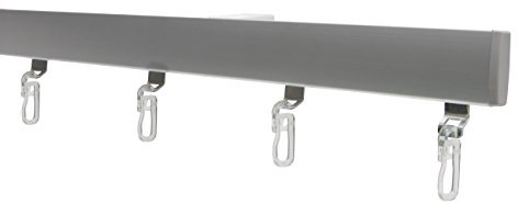 Garduna SmartGlide! | Gardinenschiene | Vorhangschiene | Aluminium silber | mit hochwertigen Leichtlaufrollen | 60cm