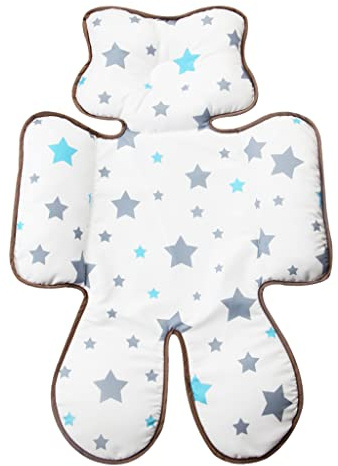 KAKIBLIN Coussin de soutien doux pour la tête et le cou pour siège auto, poussette, porte-bébé (étoile grise)