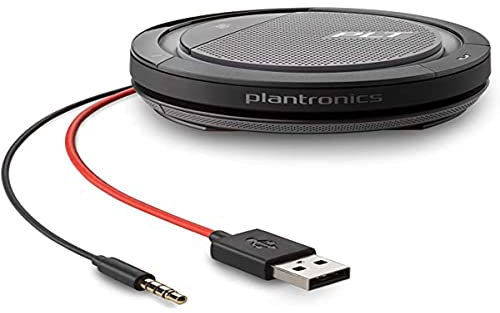 Plantronics Calisto 5200 USB-A + 3,5 mm, Dispositivo de Conferencia con micrófono y Altavoz, Negro