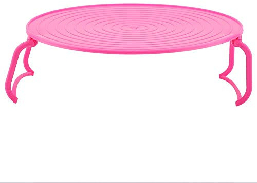 TOPINCN Microwave Oven Heating Rack Multi-Functional Plastic Folding Layered Steaming Cooking Tray Holder Organizer Kitchen Gadget(Red)