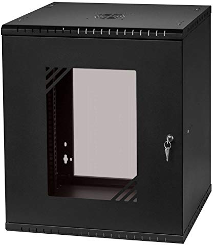 Stalflex Server Rack Data Cabinet 19 inch 12U 450mm - Heavy Duty Steel - Network Equipment Rack & Cabinet - Server Cabinet compatible with Rack Shelf and Rack Rails - Hard Glass Door