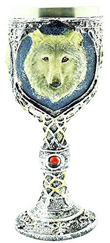 Calice médiéval - chien - loup - armoiries - tasse - acier inoxydable - 3d - calice chevalier - résine - gothique - horreur - boissons - idée cadeau originale - viking - vin - halloween - médiéval