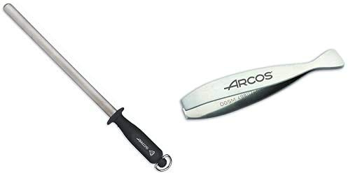Arcos Chairas Afilador manual de cuchillos Cuerpo de Acero al Carbono recubierto + Gadgets Profesionales Pinza para Pescado