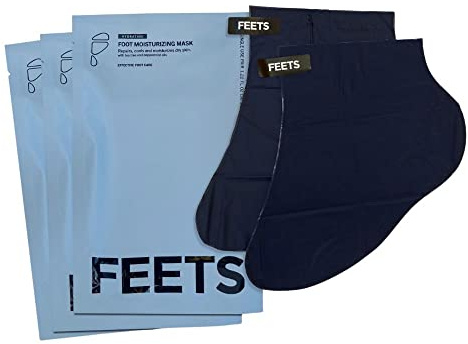 FEETS Hydrating Foot Mask with Tea Tree and Peppermint (3-Pack) | Perfect for Men and Women | Deeply Moisturizes Full Foot and Heel | Ultra Hydrating | Soften Calluses, Nourish Heels, and Cool Feel