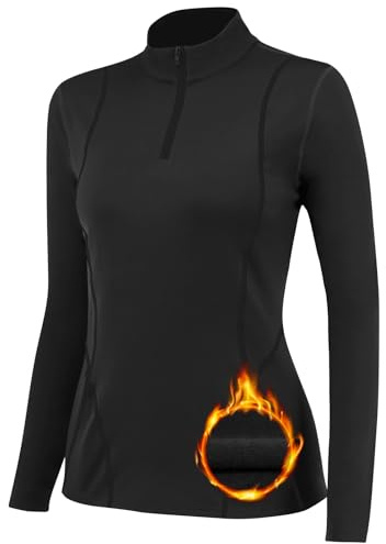 TERODACO Thermounterwäsche Damen Extra Warm Skiunterwäsche Oberteile | Innenfleece Schnelltrocknend Funktionsunterwäsche Frauen Gym Sport Ski Unterwäsche