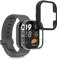 kwmobile 2x Custodia Rigida Smartwatch Compatibile con Xiaomi Redmi Mi Watch Lite 3 / Redmi Watch 3 Cover - Case Vetro Temperato Orologio Fitness - trasparente/nero