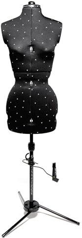 VIOLA Atelier Nr. 5 verstellbare Schneiderpuppe für Damen, Näh- und Schneiderbüste zum Nähen von Kleidungsstücken, fertig, Größe S/M / 38/50, hergestellt in Großbritannien, Schwarz