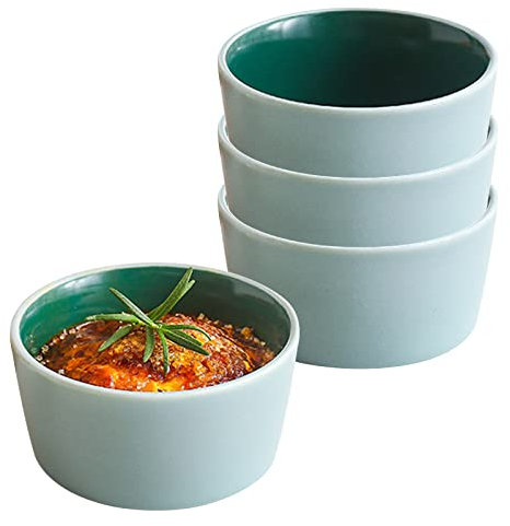 Tazón de Sopa, Tazón de arroz, Tazón de Desayuno, Juego de ramequines, 120 ml, Ramekins de Creme Brulee, Plato de soufflé Platos a Prueba de Horno, Ramekins de soufflé, Ramekins for freidora de Aire,