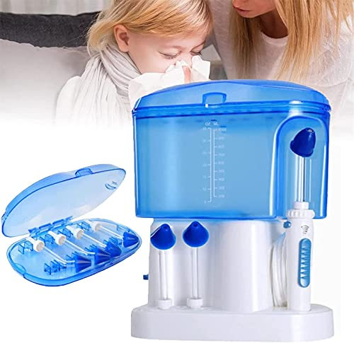 Sistema di irrigazione nasale con serbatoio dell'acqua di grande capacità da 1000 ml, kit di risciacquo del seno regolabile a pressione, perfetto per adulti e bambini, efficace detergente per naso