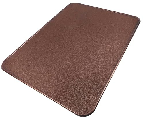 BAUSTER® Kaminbodenplatte aus Metall – Hitzeschutz für Kamin & Ofen – Pulverbeschichtet – Schwarz, Graphit oder Kupfer – 80x49 / 50x60 / 60x80 cm – Funkenschutzplatte (Kupfer, 80x60cm)