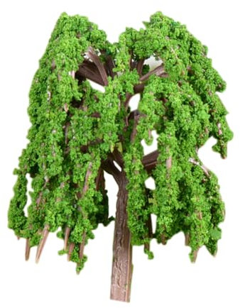 PRETYZOOM Künstlicher Minibaum Miniaturgarten Landschaftsdekor Kunststoff Baum Deko Für Wohnzimmer Und Büro Kleiner Weinender Weidebaum Realistische Simulation Für Mikrolandschaft Und