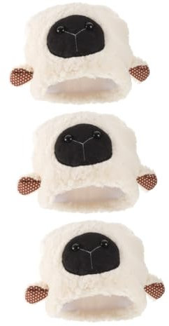 BESTonZON 3stücke Plüsch Schafsohren Haube Für Cosplay Und Fotografie Weiche Sherpa Mütze Für Erwachsene Kostüm-requisiten Für Feste Und Partys