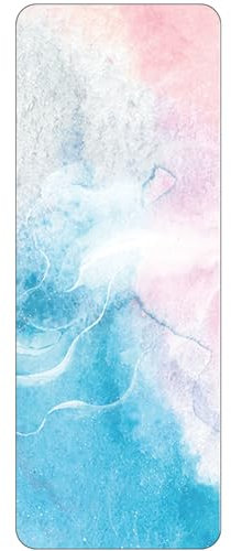 FANSU Yogamatte rutschfest, 1 mm Dicke Reise Yogamatte Faltbar Leicht Sportmatte und Fitnessmatte Meditationsmatte Trainingsmatte Pilates Matte für Zuhause (183x68cm,Ozeanwellen)