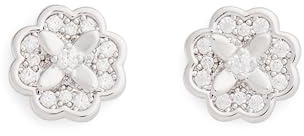 Kate Spade New York Heritage Bloom Mini Studs, Clear/Silver