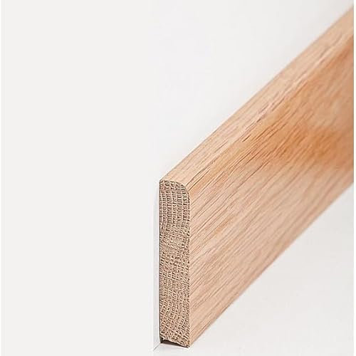 Sockelleiste Massivholz 13 x 70 x fallende Längen bis ca. 2500 mm Massivholz Eiche zum Kleben, Schrauben & Nageln Fußleiste by PROVISTON 2.5 Meter | 1 Stück