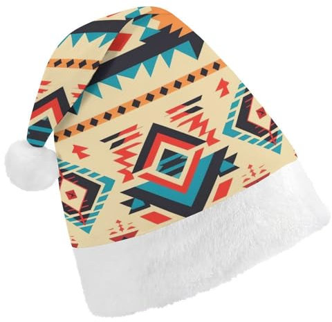 JKLQWH Weihnachtsmütze, Weihnachtsmütze, Partyhut mit Indianer-Weihnachtsmannmütze für Erwachsene, Uni, klassische Weihnachtsmannmütze, extra dick, Weihnachtsmütze, Wintermütze, Neujahr, festliche