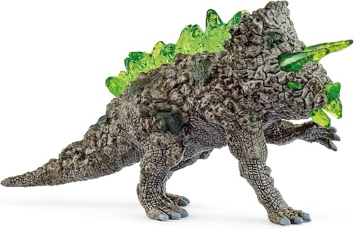 Schleich Eldrador Creatures - 6 Stone Triceratops - Cool Rock Monster Dinosaur Figure for Boys and Girls - Fun, Imaginative Play Figurine - Detailed Animal Beast Toys for Kids Ages 7+ | 70828