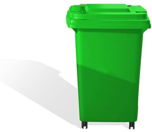 WENNEWU Verde,50L, Contenedor De Basura para Exteriores, Contenedor De Basura con Ruedas Y Tapa, Contenedor De Basura Comercial Residencial, para Uso En Exteriores En Patios