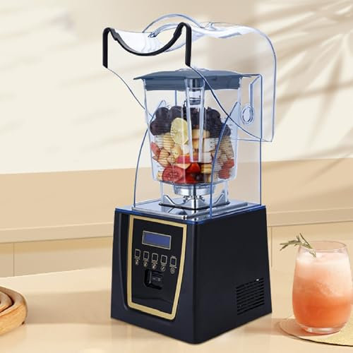 Licuadora Comercial Con ProteccióN AcúStica, Licuadora Profesional Silenciosa De 70 Oz, Licuadora De Alta Resistencia Con Potencia Profesional Potente Y Silenciosa, Autolimpiante,220V
