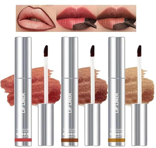 Dulele 3PCS Colour Peel Off Lip Liner Stain Set, Natural Instant Peel Off Lip Stain, Waterproof Lip Tint Stain Non-stick Cup Peel Off Lipstick Lip Makeup for Women (B)