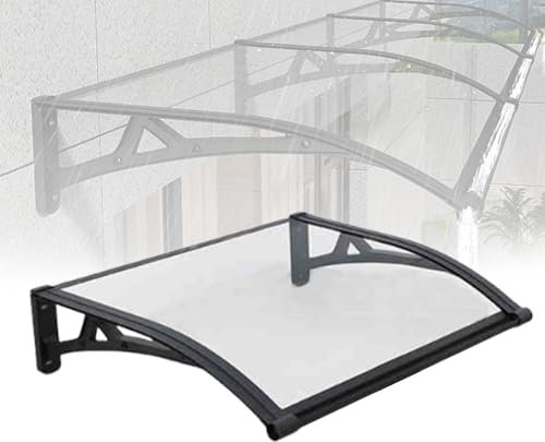 Auvent Pour Porte D'entrée, Marquise De Porte Exterieur, Auvent De Véranda Incurvé, Auvent De Porte D'entrée, Marquise En Polycarbonate Résistante, Pour Patio De Jardin Extérieur(80x220cm/31.5x86.6in)