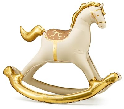 XXL Folienballon Schaukelpferd süßes Pony Pferd Ballon selbststehend Deko Geburtstag Kindergeburtstag Mädchen Junge Babyparty Geschenk Kinder