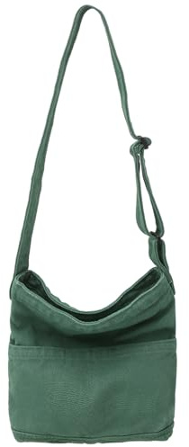 Boziee Canvas Umhängetasche Kleine Schultertasche für Damen und Herren, Freizeit Crossbody Tasche für Alltag und Reisen (Grün)