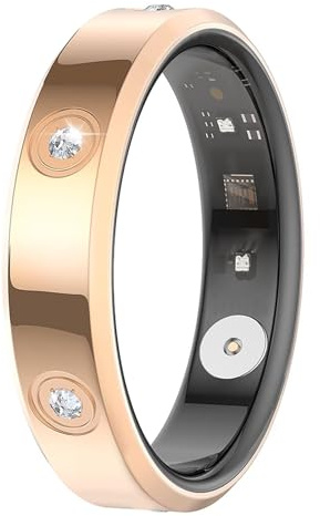 Bague Intelligente Fine Rose Or Argent Smartring Homme Femme Tracker de Fitness Ring Android IOS Podomètre Fréquence Cardiaque Calories Activité Tracker Montre de Fitness Fitnessring Bague Plus