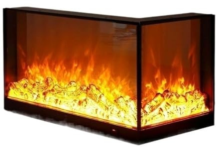 Fireplaces, Electric Fireplace, L-shaped Electric Fireplace, Wall Mounted/Recessed Fireplace Insert, LED Decorative Fireplace with Remote Control Smart 3D Flame Decoration