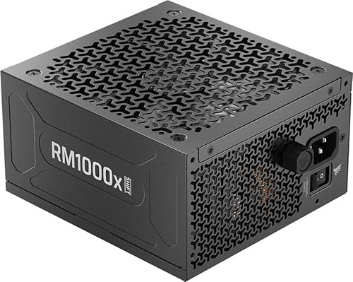 Corsair RM1000x Shift (2025) Fuente de alimentación ATX Totalmente Modular - Interfaz Lateral Modular, Cable Nativo de 12V-2x6, ATX 3.1 y PCIe 5.1, Control de Velocidad del Ventilador, condensadores