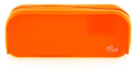 office box - Porta tutto- Custodia in silicone rettangolare - Chiusura con cerniera - Grande capacità e durata, lavabile e resistente, colori multipli - Massima qualità., Arancio Fluo, Colorline