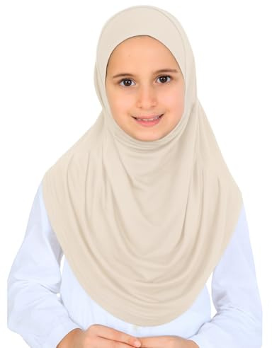 Prien Hijab Für Mädchen, Weiches Viskose Einteiler Kopftuch Kinder, Muslimische Kopftücher, Islamische Kleidung, Türkisch Instant Damen Kopfdeckung Für Ramadan Eid Gebet