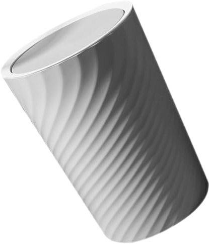 NUOBESTY Poubelle de Bureau 10L avec Couvercle Basculant Poubelle Pratique Gris Moyen en Plastique Épais Corbeille à Papier Cuisine Salle de Bain et Salon Compacte