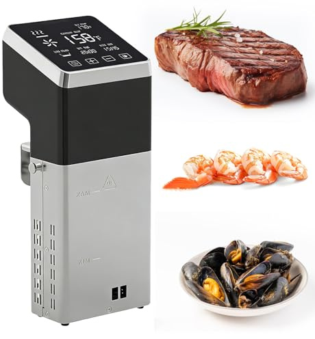 ORIDLECTAL Roner Cocina Baja Temperatura con Circulador de Inmersión, 1600W de Potencia, Pantalla Táctil, Temporizador de Precisión, para Mariscos y Verduras en Restaurantes