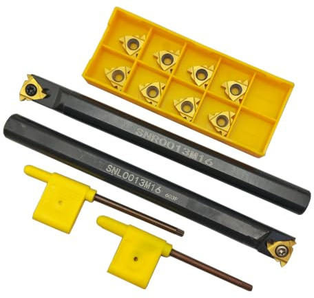 Scalpello girevole da 1/2 SNR0013M16+SNL0013M16 scalpello filettato+16ER 16IR AG60 | Asta per trapano snr0013m16, scalpello rotante per filettatura, acciaio tornio, piastre filettate CNC, lame in metallo duro