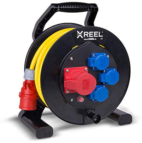 CEE-Kabeltrommel XREEL 400V/16A K2 IP54 PVC K35 AT-N07V3V3-F 5x2,5mm² gelb 25m