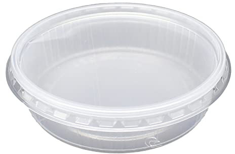 BAMI Verpackungsbecher 125g, 125ml 101x30 mm, RUND- PP-Transparent, Feinkostbecher, Salatbecher, Salatschale - Kombi mit Deckel - (250 Becher + 250 Deckel)