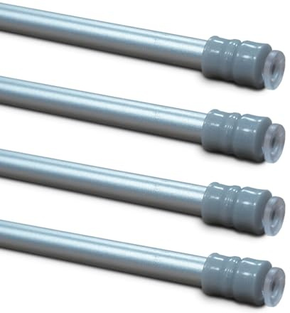BEAUTEX Klemmstange ausdrehbar mit Saugknopf für Fenster Gardine Länge wählbar, 40-60 cm Silber (1 Stück)