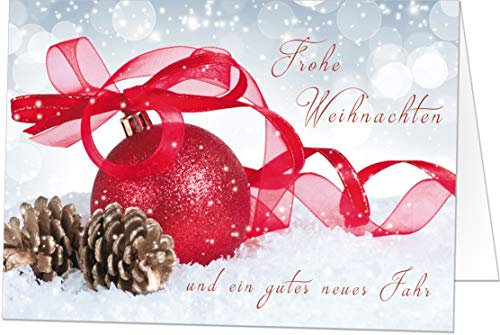 paperSky - 50 Exklusive Weihnachtskarten (Klappkarten) mit Umschlag, perfekt für stilvolle Grüße an Geschäftspartner und Freunde