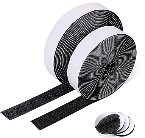 Vicloon Adhesive Tape, Adhesive gripping Tape, 8 m Hook Loop Tape, Particularly Strong Adhesive, All Types of Photo Frame Installation (Black-2 cm x 8 m)